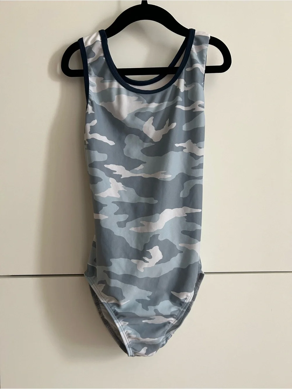 Destira Blue Camo Sleeveless Dance or Gymnastics Leotard - Size CM